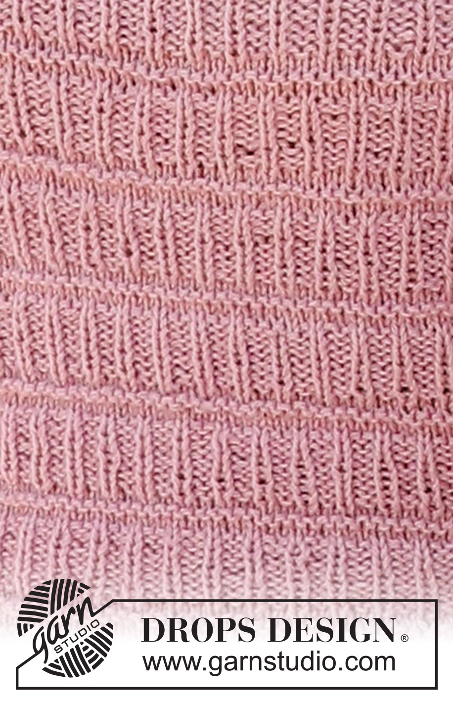 Pink Straw / DROPS 223-18 - Knitted top in DROPS Belle. The piece is worked with textured pattern. Sizes S - XXXL.