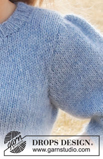 Big Sky Country / DROPS 223-23 - Knitted sweater in DROPS Sky and DROPS Kid-Silk. The piece is worked with ¾-length, puffed sleeves. Sizes S - XXXL.