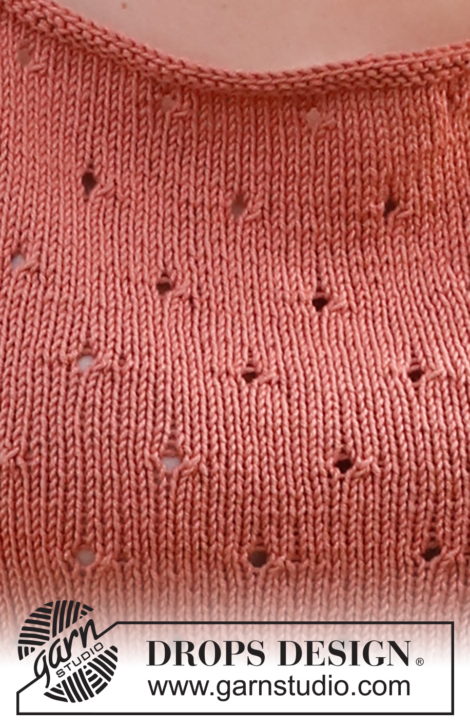 Canyon Spice Top / DROPS 223-29 - Top de punto en DROPS Safran. La pieza está tejida con patrón de calados. Tallas S – XXXL.