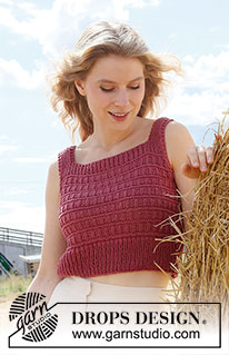 Raspberry Fair / DROPS 223-31 - Knitted top in DROPS Paris. The piece is worked with textured pattern. Sizes XS – XXL.