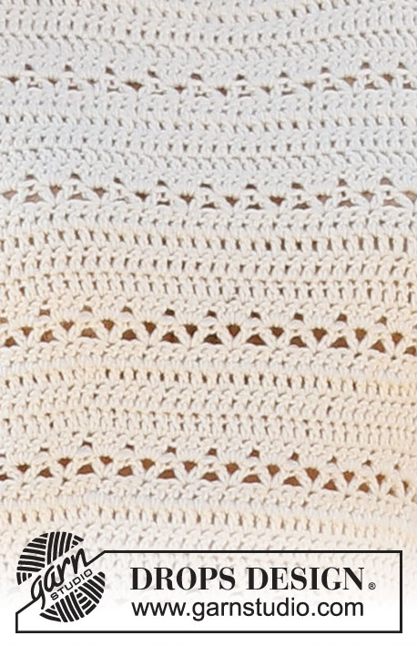 Open Country Top / DROPS 223-34 - Virkad topp med strukturmönster i DROPS Cotton Merino. Storlek S - XXXL.