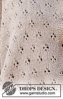 Country Roads Cardigan / DROPS 223-5 - Neulottu jakku DROPS Flora-langasta. Työssä on pitsineuletta ja lyhyet hihat. Koot XS - XXL.