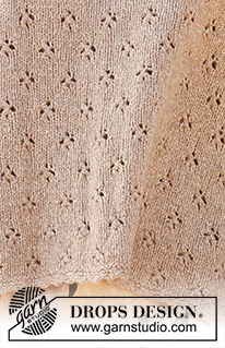 Country Roads / DROPS 223-6 - Strikket bluse i DROPS Flora. Arbejdet strikkes med hulmønster og korte ærmer. Størrelse XS – XXL.