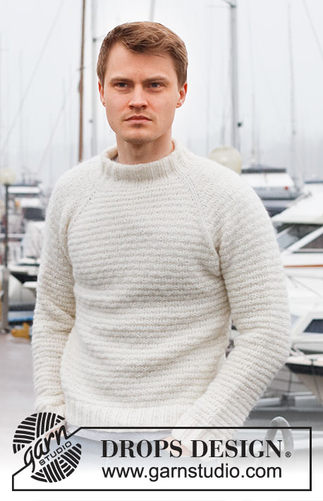 Lightkeeper / DROPS 224-2 - Strikket genser til herre i DROPS Air. Arbeidet strikkes ovenfra og ned med raglan og strukturmønster. Størrelse S - XXXL.