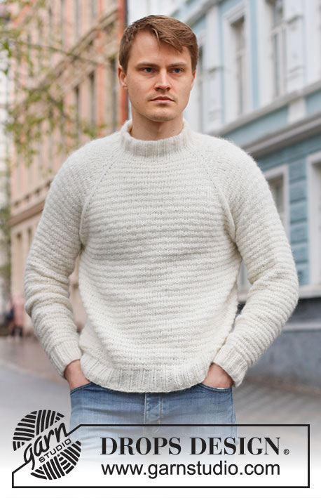 Lightkeeper / DROPS 224-2 - Strikket genser til herre i DROPS Air. Arbeidet strikkes ovenfra og ned med raglan og strukturmønster. Størrelse S - XXXL.