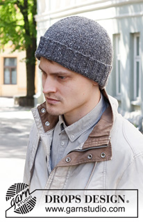 Flagstone Hat / DROPS 224-23 - Knitted hat for men in DROPS Soft Tweed.