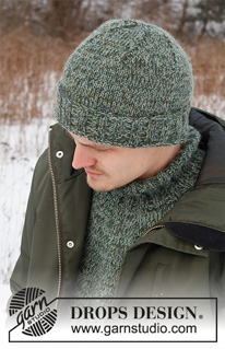 Sea Crest Hat / DROPS 224-24 - Bonnet tricoté pour homme avec 2 fils DROPS Alpaca. Du  S au XL.
