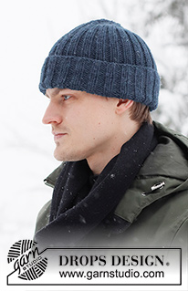 Icebound Hat / DROPS 224-27 - Strikket hue / hipsterhue med rib til herre i DROPS Alaska.