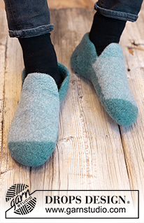 Good Morning Slippers / DROPS 224-32 - Felted slippers for men in DROPS Alaska. Sizes 35-46.
