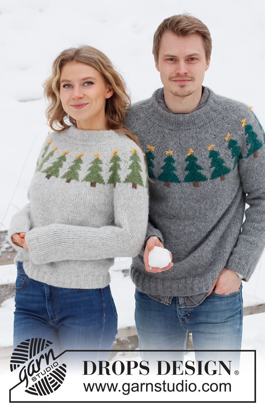 Merry Trees / DROPS 224-6 - Gestrickter Pullover mit Wintermotiv / Weihnachtspullover für Herren in DROPS Air. Die Arbeit wird von oben nach unten mit Rundpasse und Weihnachtsbaum – Motiv gestrickt. Größe S - XXXL. Thema: Weihnachten.