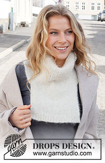 Scenic Snow Neck Warmer / DROPS 225-10 - Knitted neck-warmer with rib and saddle shoulders in DROPS Melody. The piece is worked top down. Sizes S - XL.