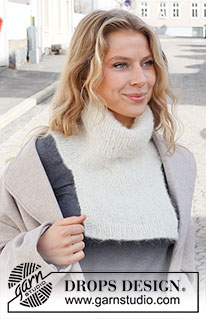 Scenic Snow Neck Warmer / DROPS 225-10 - Knitted neck-warmer with rib and saddle shoulders in DROPS Melody. The piece is worked top down. Sizes S - XL.