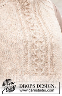 Icicles Set / DROPS 225-16 - Cinta para la cabeza y cuello a punto en DROPS Air. La labor está realizada con trenzas, puntos en punto inglés y hombros martillo.