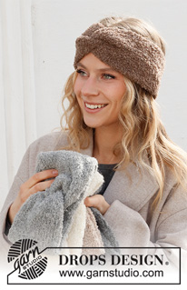 Twist Again / DROPS 225-2 - Prjónað eyrnaband með kaðli úr DROPS Alpaca Bouclé.