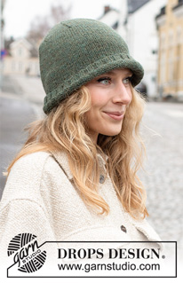 Dublin Town / DROPS 225-29 - Strikket hat i DROPS Alaska. Arbejdet strikkes nedenfra og op.