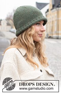 Dublin Town / DROPS 225-29 - Strikket hat i DROPS Alaska. Arbejdet strikkes nedenfra og op.