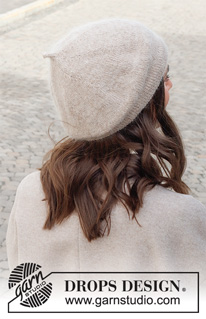 Streets of Paris / DROPS 225-41 - Stickad basker / mössa i DROPS Alpaca och DROPS Kid-Silk.