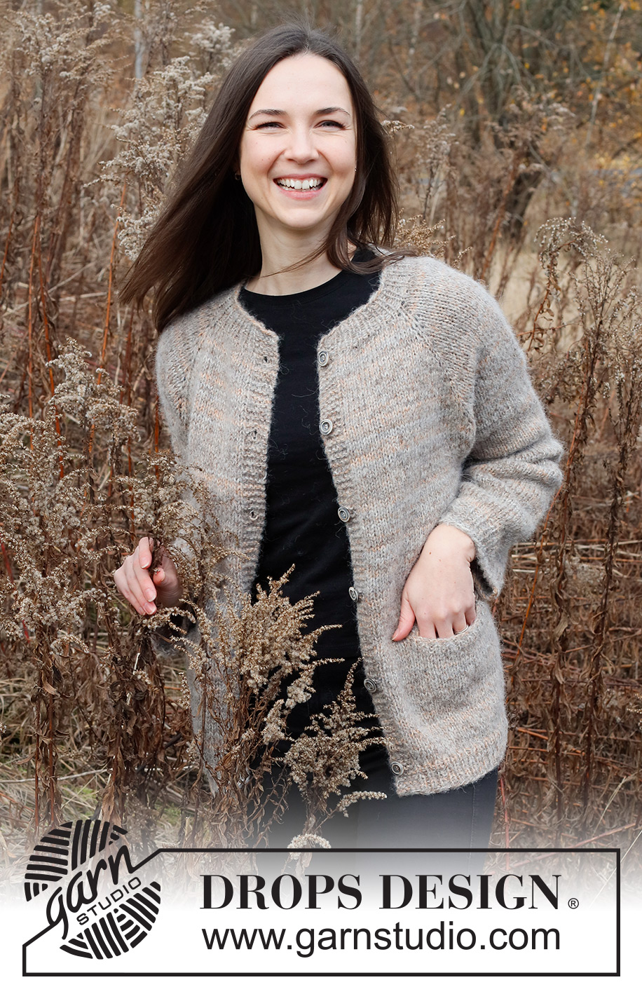 Ash Valley Jacket / DROPS 226-18 - Strikket jakke i DROPS Fabel og DROPS Brushed Alpaca Silk. Arbeidet strikkes ovenfra og ned med raglan og lommer. Størrelse S - XXXL.