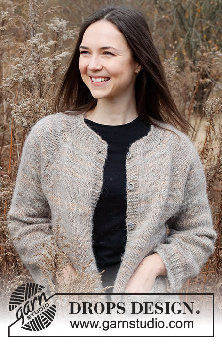 Ash Valley Jacket / DROPS 226-18 - Strikket jakke i DROPS Fabel og DROPS Brushed Alpaca Silk. Arbeidet strikkes ovenfra og ned med raglan og lommer. Størrelse S - XXXL.