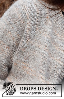 Ash Valley Jacket / DROPS 226-18 - Strikket jakke i DROPS Fabel og DROPS Brushed Alpaca Silk. Arbeidet strikkes ovenfra og ned med raglan og lommer. Størrelse S - XXXL.