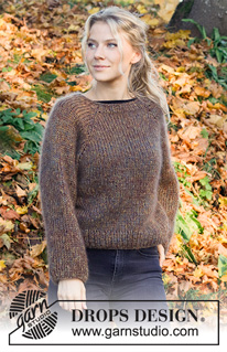 Woodland Sparkle Sweater / DROPS 226-2 - Strikket genser i 4 tråder DROPS Kid-Silk. Arbeidet strikkes ovenfra og ned med raglan. Størrelse S - XXXL.