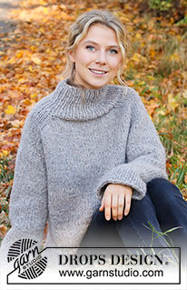 Rising Creek / DROPS 226-21 - Strikket genser i 1 tråd DROPS Wish eller 2 tråder DROPS Air. Arbeidet strikkes ovenfra og ned med sadelskulder. Størrelse XS - XXL.