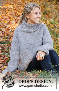Rising Creek / DROPS 226-21 - Strikket genser i 1 tråd DROPS Wish eller 2 tråder DROPS Air. Arbeidet strikkes ovenfra og ned med sadelskulder. Størrelse XS - XXL.