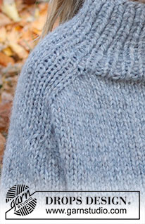 Rising Creek / DROPS 226-21 - Strikket genser i 1 tråd DROPS Wish eller 2 tråder DROPS Air. Arbeidet strikkes ovenfra og ned med sadelskulder. Størrelse XS - XXL.