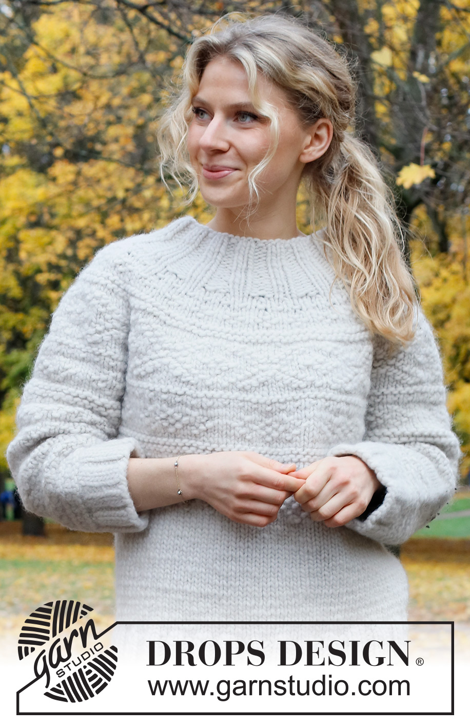 Call It a Day / DROPS 226-22 - Knitted sweater in DROPS Snow. The piece is worked top down with round yoke and textured, Nordic pattern. Sizes XS - XXL.