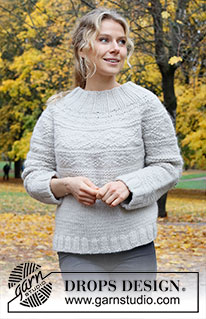 Call It a Day / DROPS 226-22 - Knitted sweater in DROPS Snow. The piece is worked top down with round yoke and textured, Nordic pattern. Sizes XS - XXL.
