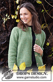 Serene Forest Cardigan / DROPS 226-27 - Gebreid vest in DROPS Air. Het werk wordt gebreid in tricotsteek, met dubbele hals. Maten S - XXXL.