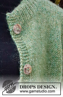 Serene Forest Cardigan / DROPS 226-27 - Gebreid vest in DROPS Air. Het werk wordt gebreid in tricotsteek, met dubbele hals. Maten S - XXXL.