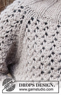 Rocky Shores Sweater / DROPS 226-29 - Knitted jumper in DROPS Snow or DROPS Wish. The piece is worked top down with raglan and lace pattern. Sizes S - XXXL.
