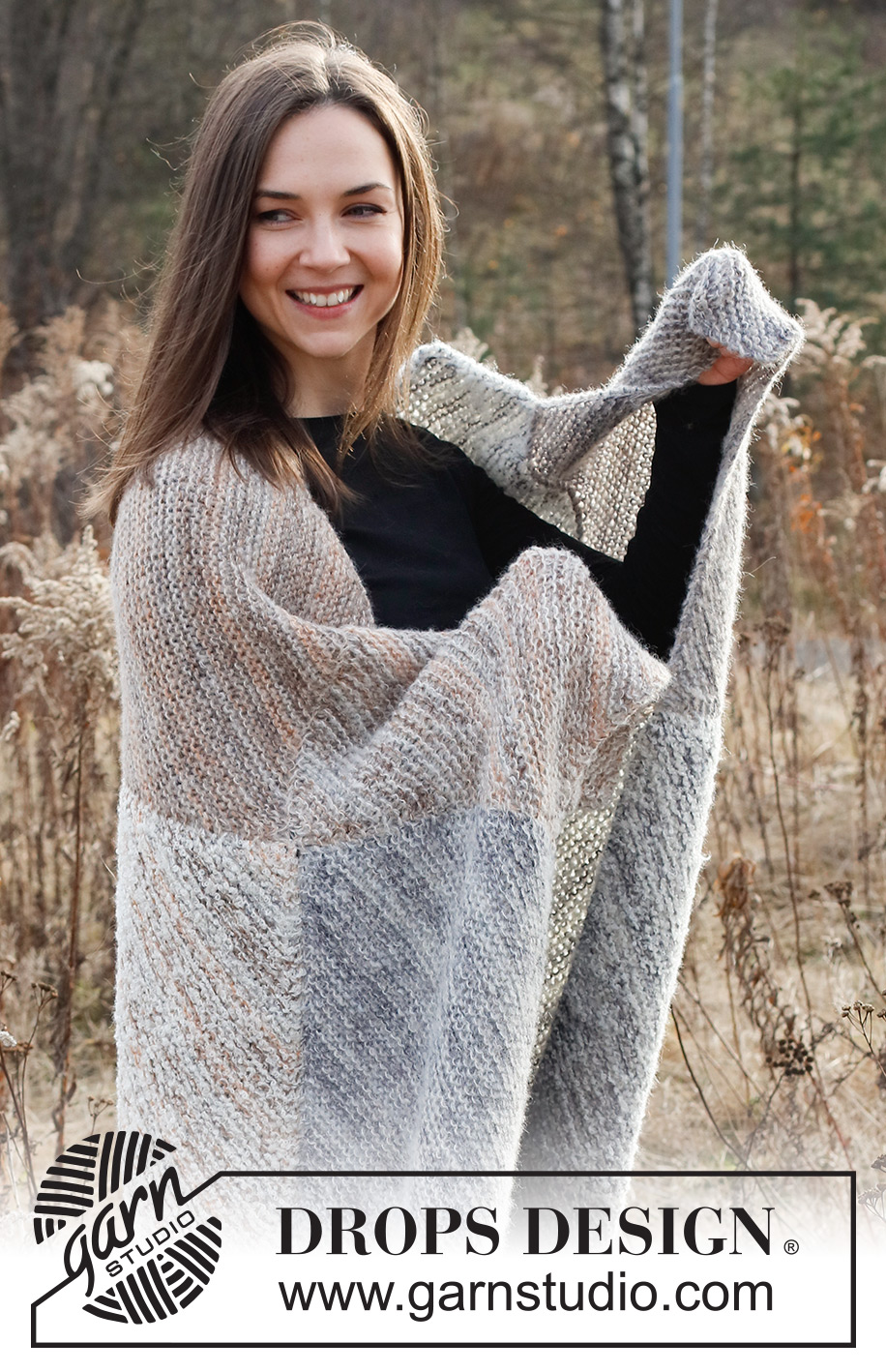 Prairie Patches / DROPS 226-31 - Knitted blanket with garter stitch in DROPS Fabel, DROPS Brushed Alpaca Silk and DROPS Alpaca Bouclé.