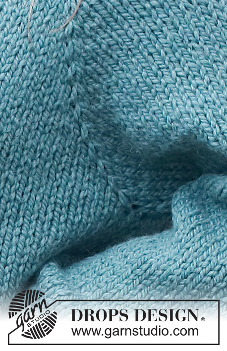 Water Point / DROPS 226-44 - Knitted jacket in DROPS Andes. Piece is knitted top down with raglan and V-neck. Size XS – XXL.