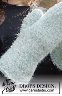 Smooth Ice / DROPS 226-52 - Plstěné palčáky z dvojité příze DROPS Alpaca.
