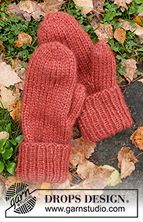 Friendship Mittens / DROPS 226-57 - Strikkede vanter i 1 tråd DROPS Wish eller 2 tråde DROPS Air. Arbejdet strikkes i glatstrik med kant i rib. Størrelse S-XL.