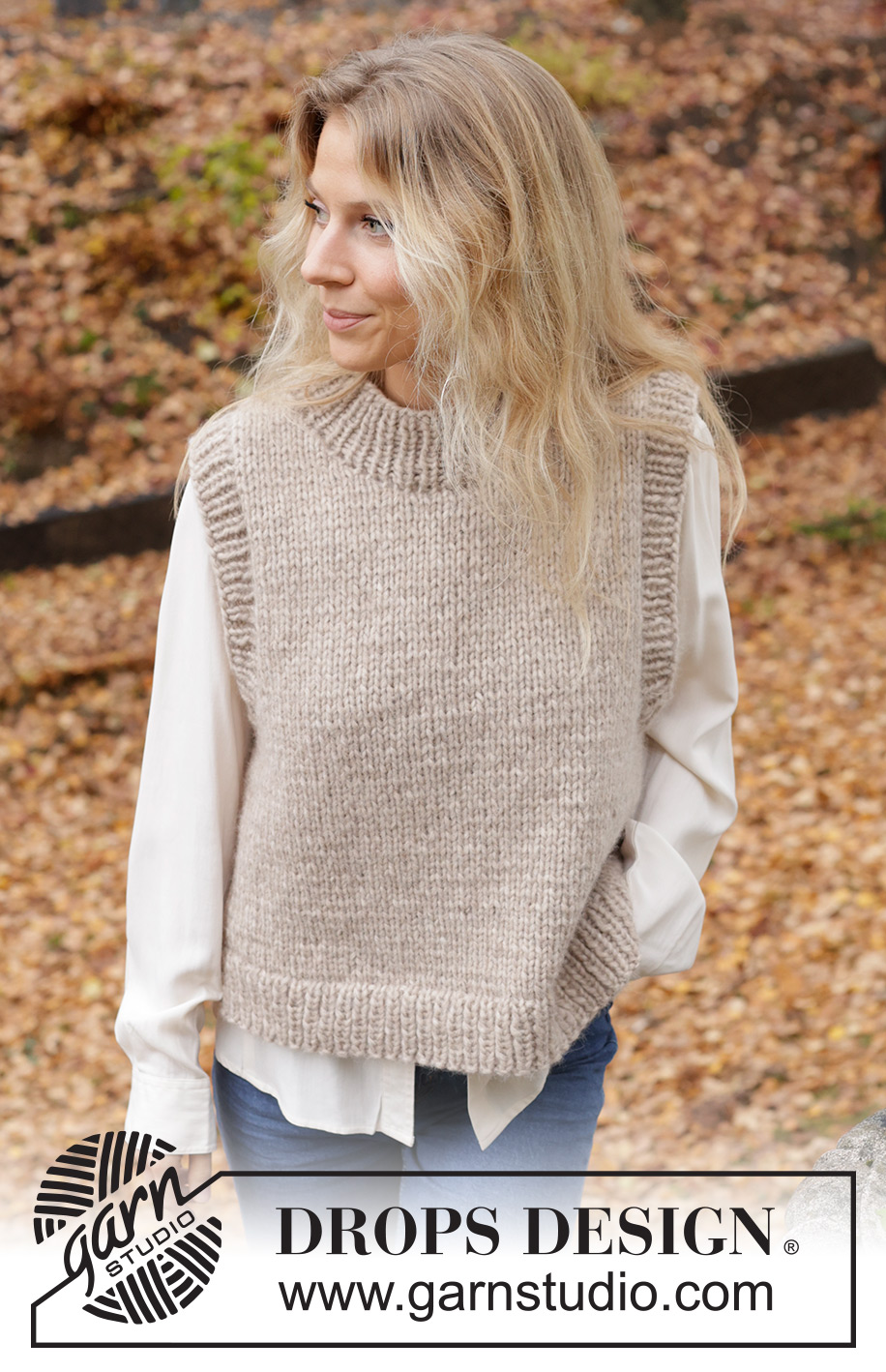 Isla Slipover / DROPS 226-58 - Strikket vest / slipover i DROPS Wish eller 2 tråder DROPS Air. Arbeidet strikkes i glattstrikk med kanter i vrangbord og splitt i siden. Størrelse S - XXXL.