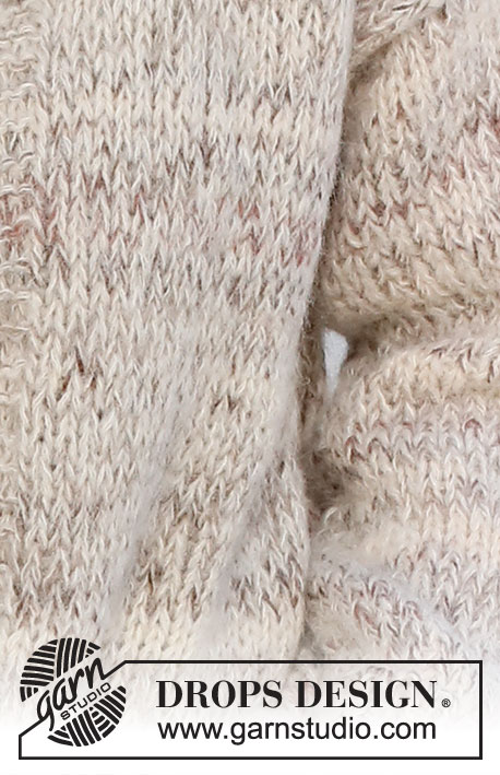 Habitat Cardigan / DROPS 227-15 - Stickad kofta i 1 tråd DROPS Fabel och 2 trådar DROPS Brushed Alpaca Silk. Arbetet stickas med krage. Storlek S - XXXL.