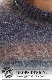 Autumn Dusk / DROPS 227-17 - Strikket slipover i DROPS Delight og DROPS Brushed Alpaca Silk. Vesten strikkes med høj hals, slids i siden og kanter i rib. Størrelse S - XXXL.