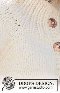 Snow Bird / DROPS 227-26 - Knitted jacket in DROPS Polaris. The piece is worked top down with raglan. Sizes S - XXXL.
