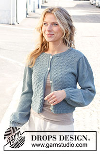 Migrating South Jacket / DROPS 227-43 - Stickad kofta i DROPS Alpaca eller DROPS BabyAlpaca Silk. Arbetet stickas med slätstickning och långa maskor. Storlek S - XXXL.