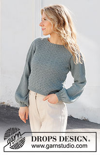Migrating South / DROPS 227-44 - Gestrickter Pullover in DROPS Alpaca oder DROPS BabyAlpaca Silk. Die Arbeit wird glatt rechts mit langgezogenen Maschen gestrickt. Größe S - XXXL.