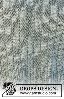 Wild Mint Tea / DROPS 227-5 - Gestrickter Pullover in DROPS Flora und DROPS Kid-Silk. Die Arbeit wird im Strukturmuster gestrickt. Größe S - XXXL.
