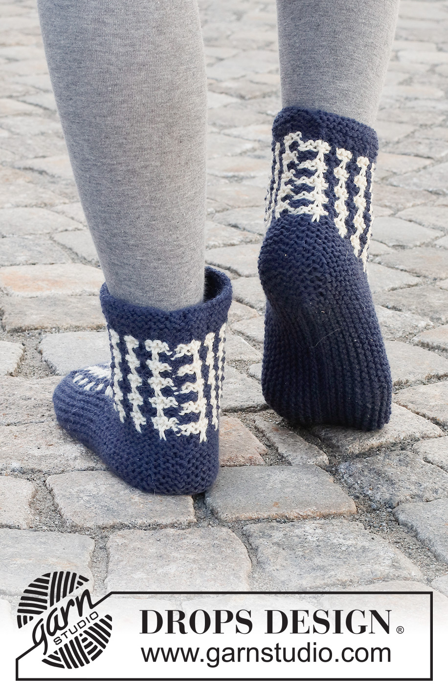 Dapper Duo / DROPS 227-55 - Strikket tøffel med pepita mønster i DROPS Lima. Arbejdet strikkes frem og tilbage. Størrelse 35 - 43