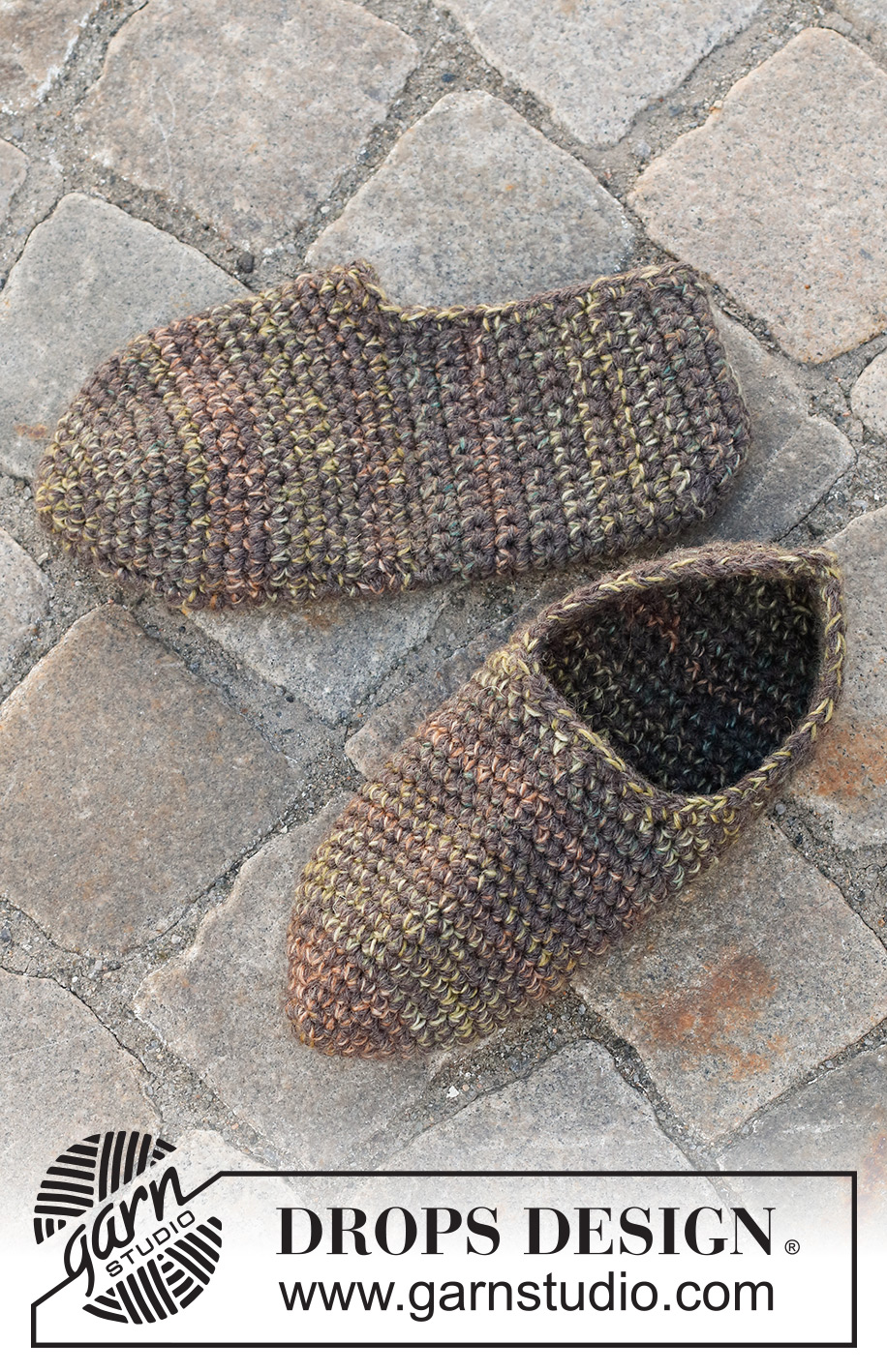Leapen Lava / DROPS 227-60 - Heklede tøfler med fastmasker i DROPS Fabel og DROPS Alaska. Størrelse 35 – 43.