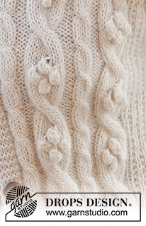 River Rapids / DROPS 227-7 - Neulottu liivi DROPS Alpaca- ja DROPS Kid-Silk -langoista. Työssä on palmikoita, nyppyjä ja joustinneuleiset reunukset. Koot S-XXXL.