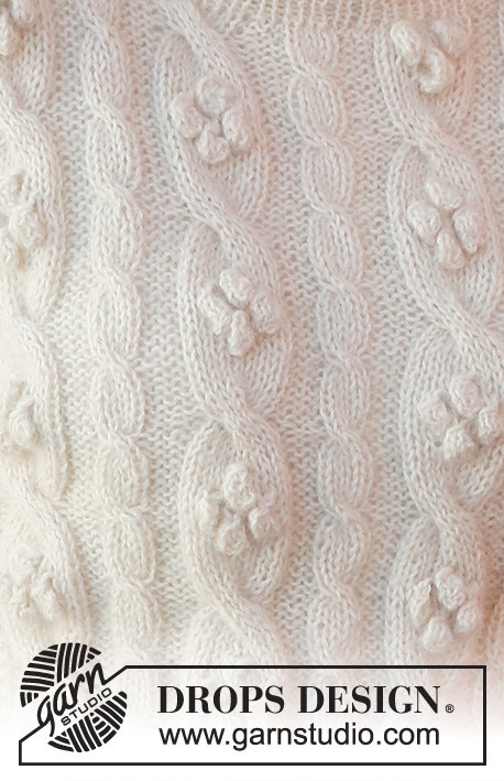 Early Frost / DROPS 227-8 - Strikket slipover i DROPS Alpaca og DROPS Kid-Silk. Vesten strikkes med snoninger, bobler, dobbelt halskant og kanter i rib. Størrelse S - XXXL.