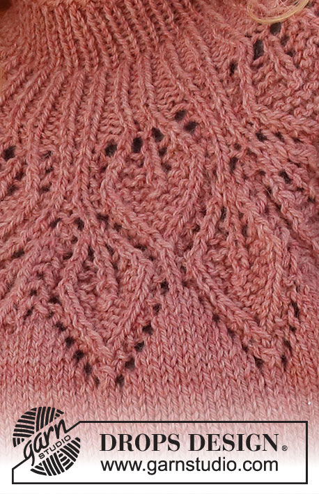 Autumn Wreath / DROPS 228-1 - Knitted jumper in DROPS Nepal. The piece is worked top down, with round yoke and leaf pattern. Sizes S - XXXL.