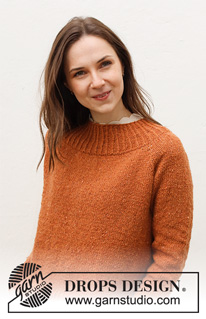 Warm My Heart / DROPS 228-18 - DROPS Soft Tweed lõngast ülevalt alla kootud raglaan varrukatega, lõhikutega ja soonikkoes ääristega džemper suurustele XS kuni XXL